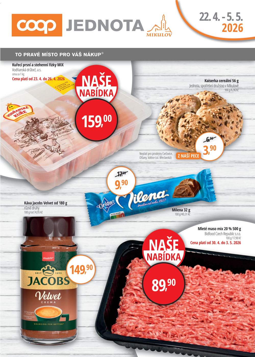 Leták Jednota Mikulov leták - strana 1