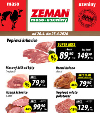 Akční leták ZEMAN maso - uzeniny 