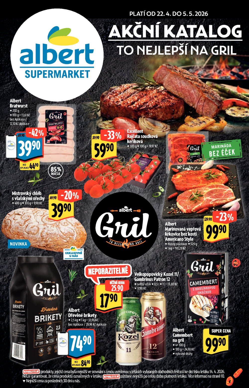 Leták Albert Supermarket - Akční katalog To nejlepší na Gril - strana 1