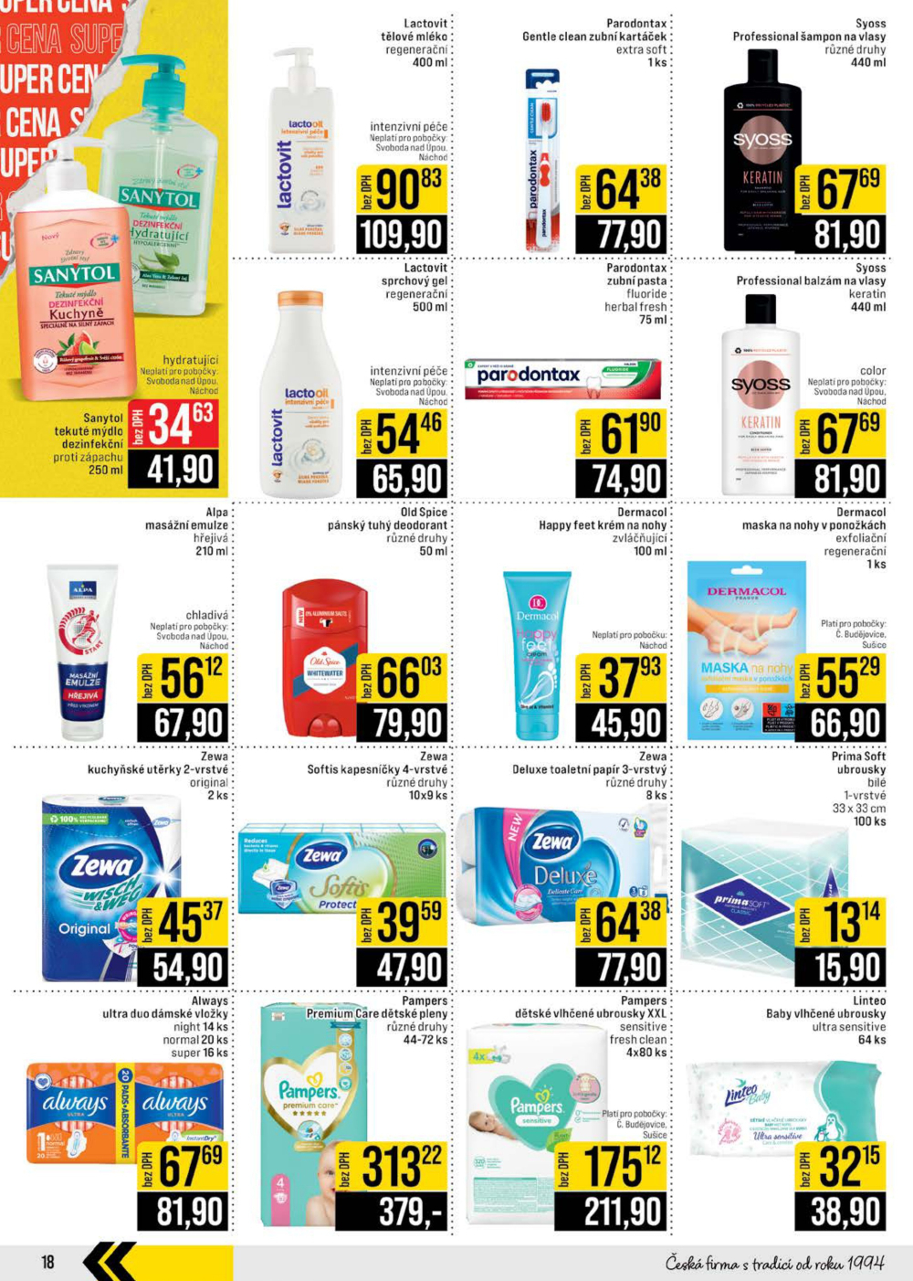 Leták JIP leták CC Cash & Carry - Brno, Ostrava, Praha, Polička, Olomouc, Karlovy Vary, Zlín, Jilemnice, Pardubice - strana 18