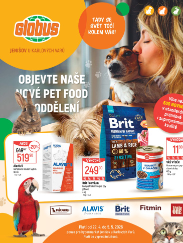 Globus leták Jenišov (Karlovy Vary) - Pet food oddělení