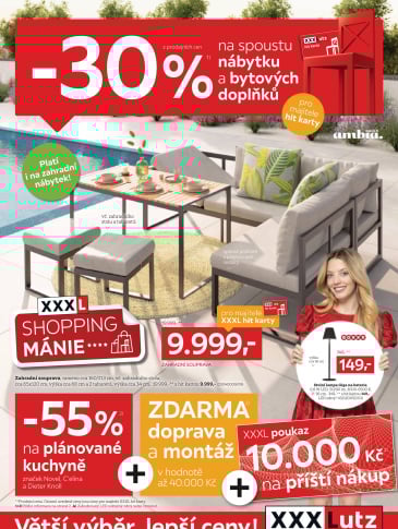 XXXLutz leták -30 % na spoustu nábytku a bytových doplňků