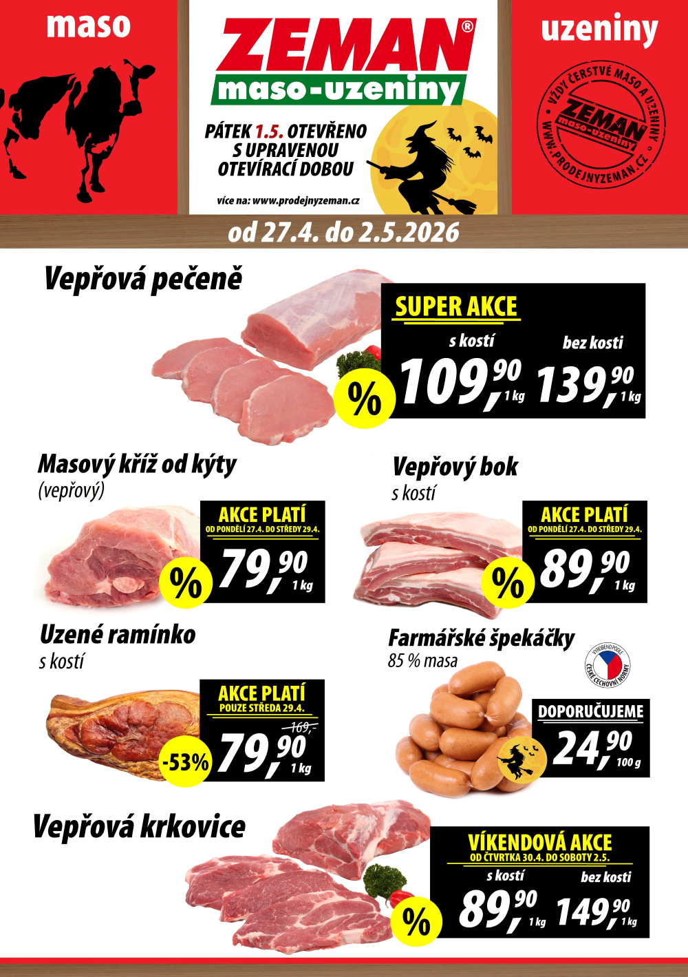 Leták ZEMAN maso - uzeniny leták - strana 1