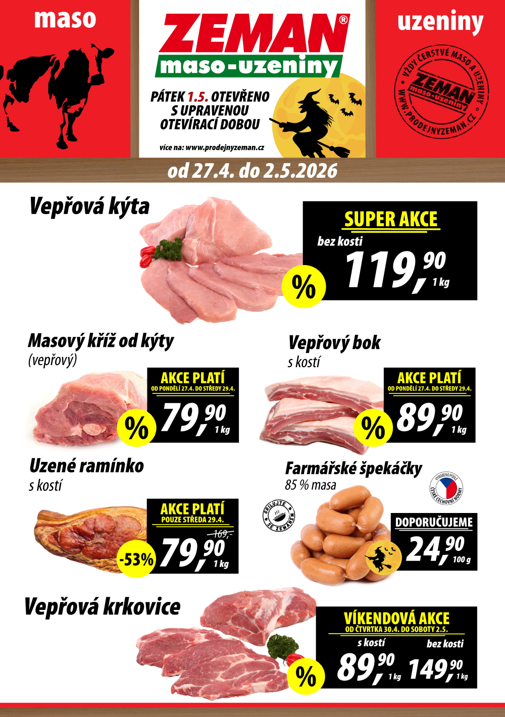 Leták ZEMAN maso - uzeniny leták - strana 1