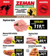 Akční leták ZEMAN maso - uzeniny 