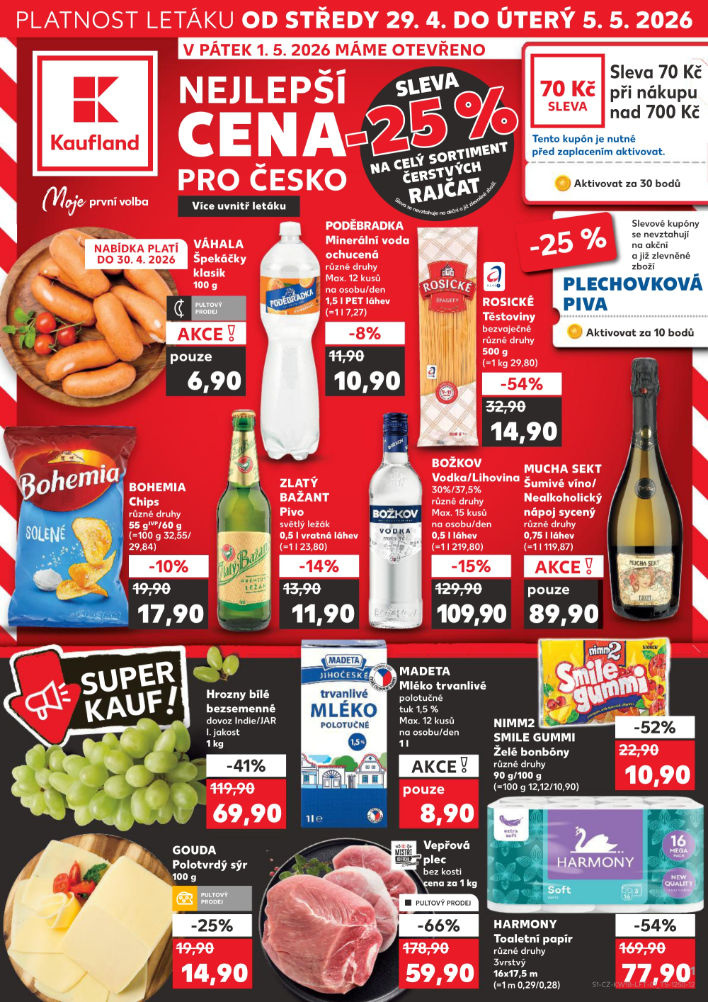 Leták Kaufland leták Poděbrady U Garáží - strana 1