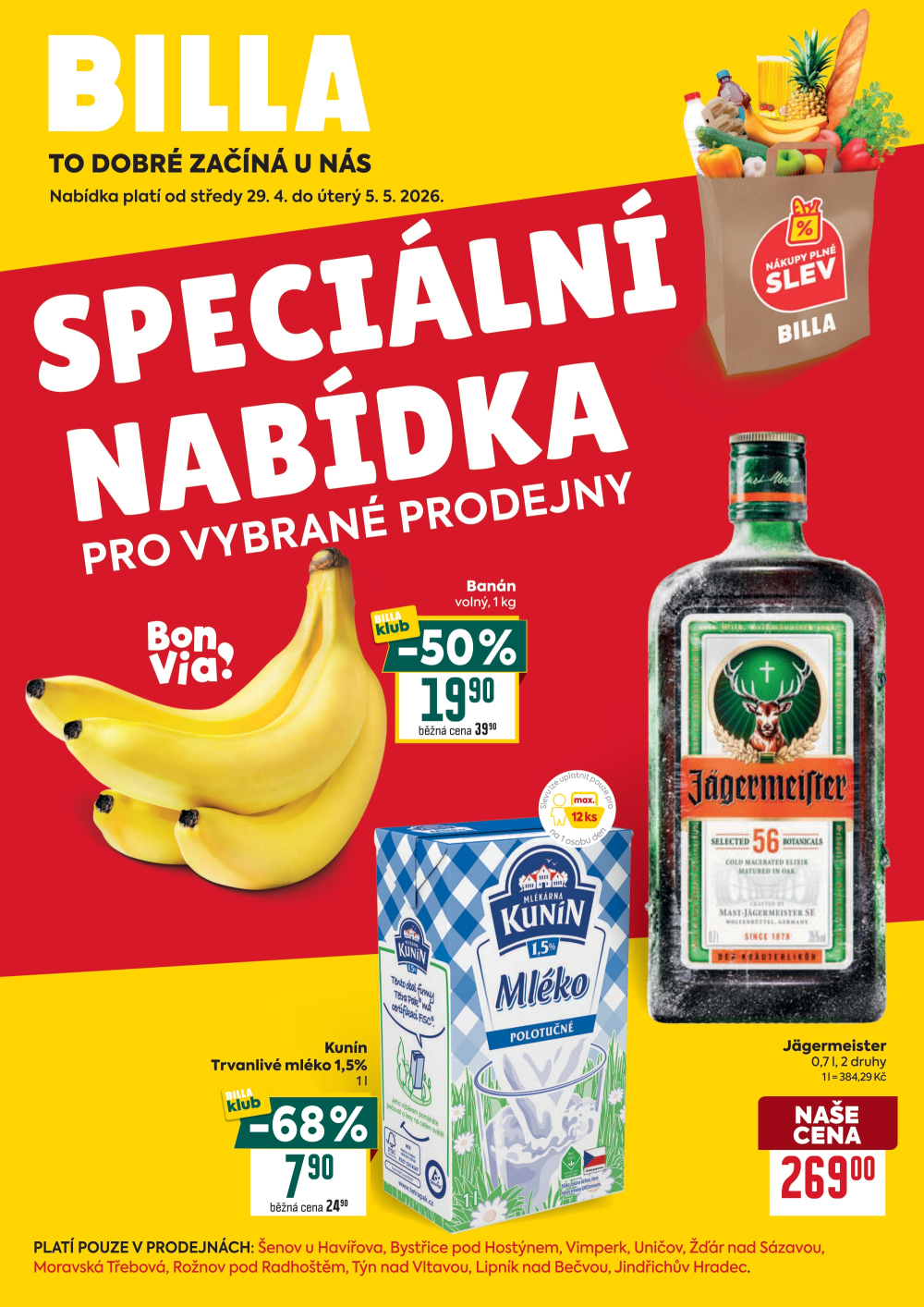 Leták BILLA leták - Speciální nabídka pro vybrané prodejny - strana 1