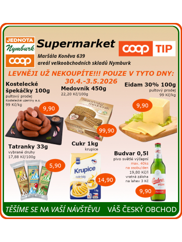COOP Jednota Nymburk Supermarket leták