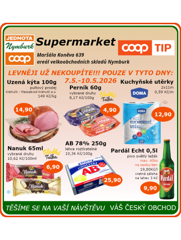 COOP Jednota Nymburk Supermarket leták