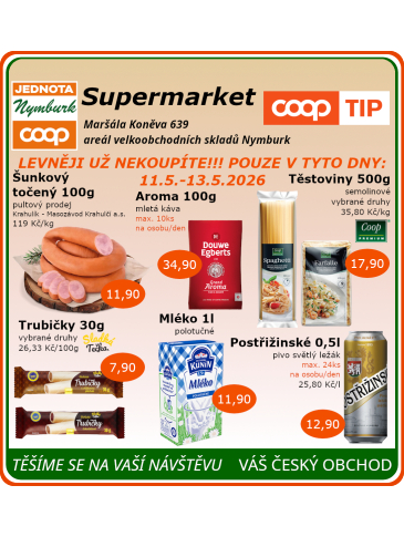COOP Jednota Nymburk Supermarket leták