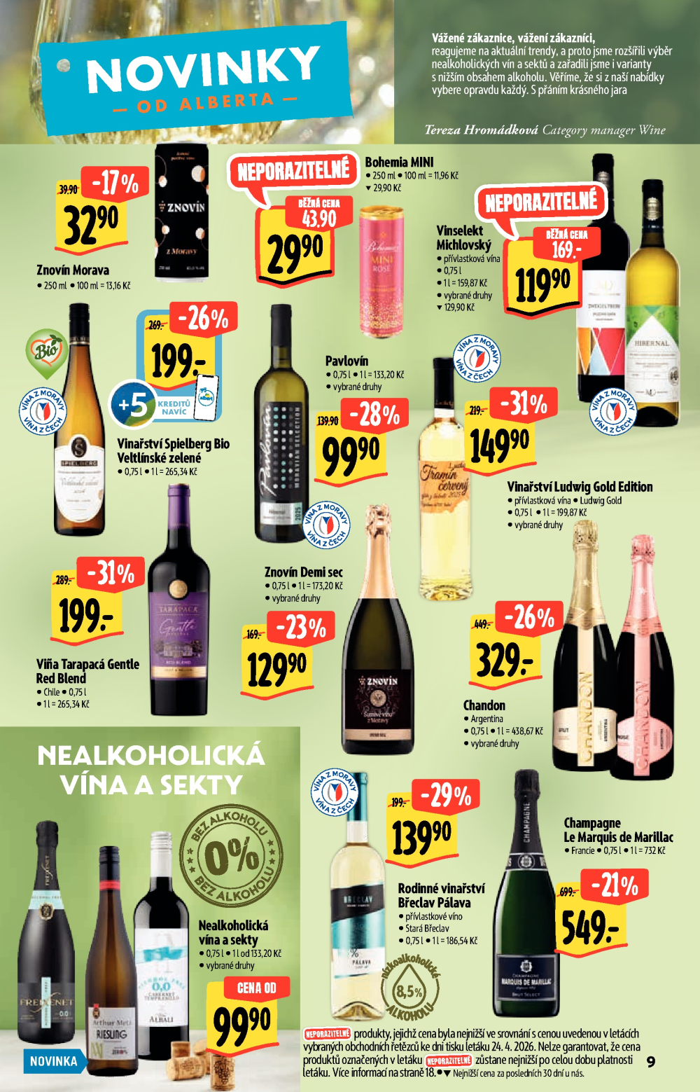 Leták Albert Hypermarket - Jarní vinný katalog - strana 9