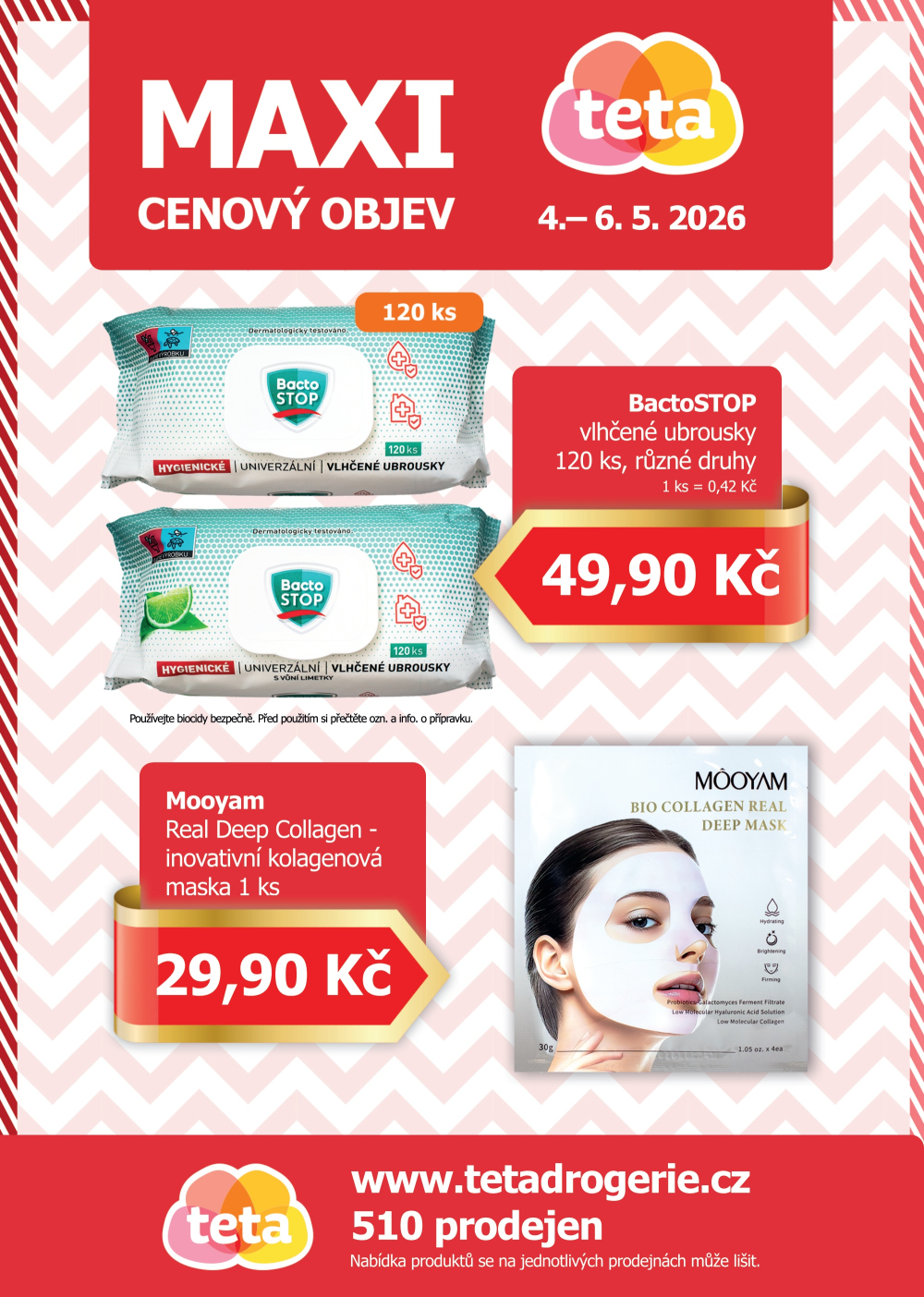 Leták Teta drogerie - Maxi cenový objev - strana 1