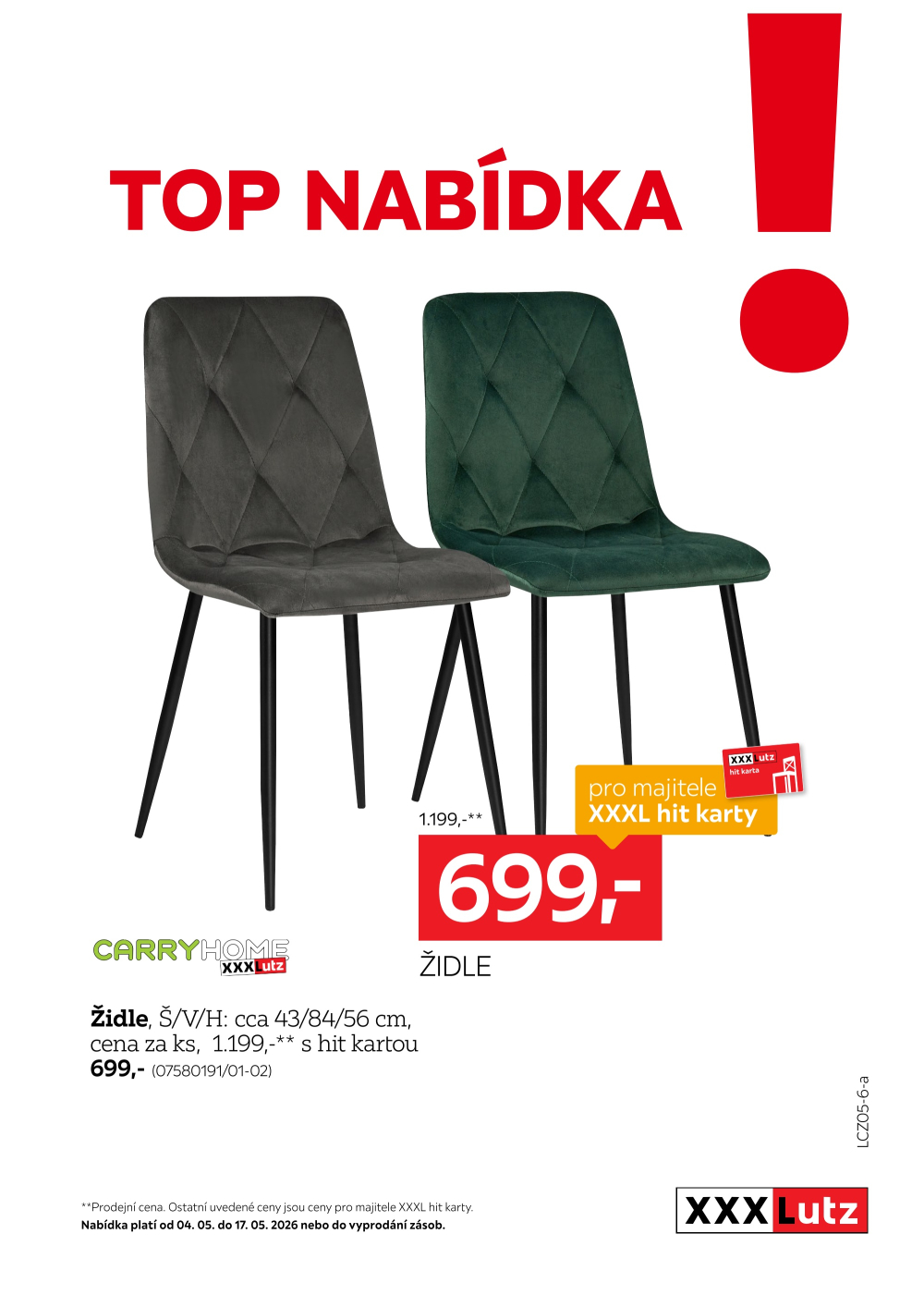 Leták XXXLutz leták - TOP nabídka židle - strana 1
