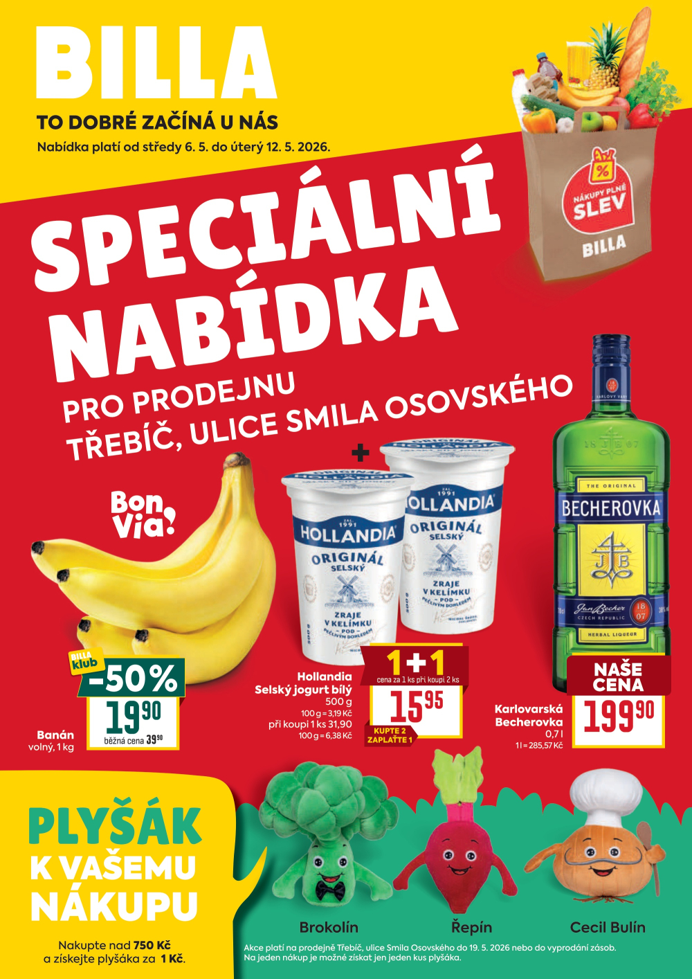 Leták BILLA leták - Speciální nabídka pro Třebíč, Smila Osovského - strana 1