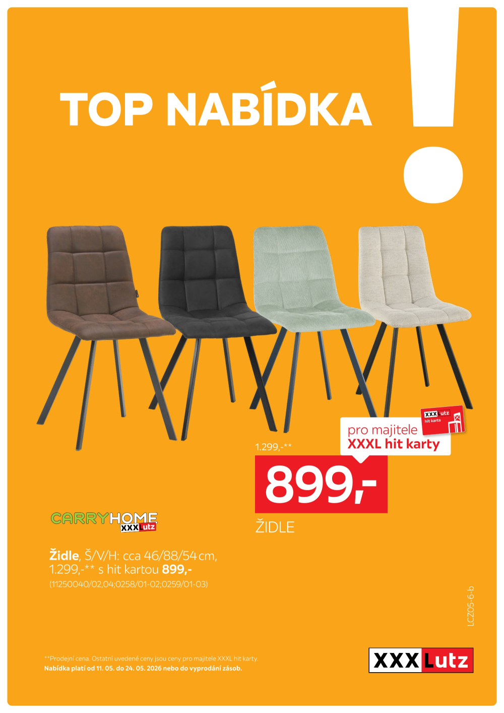 Leták XXXLutz leták - TOP nabídka Židle - strana 1