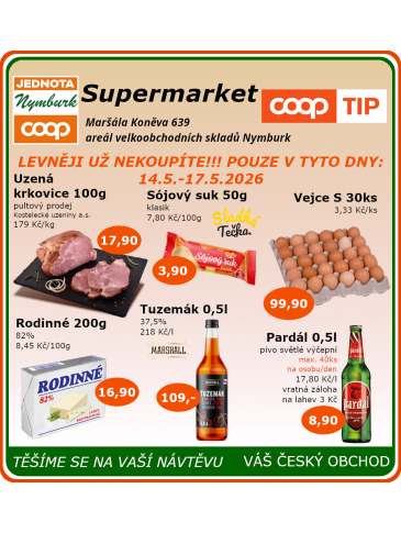 COOP Jednota Nymburk Supermarket leták
