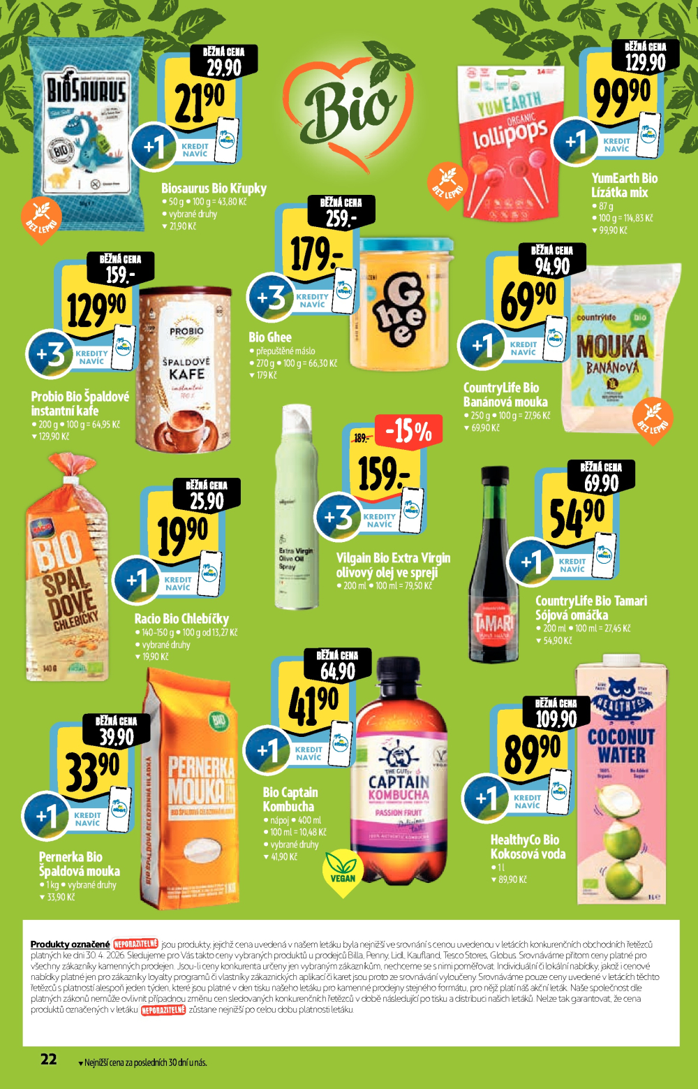 Leták Albert Hypermarket - Akční katalog Bio - strana 22