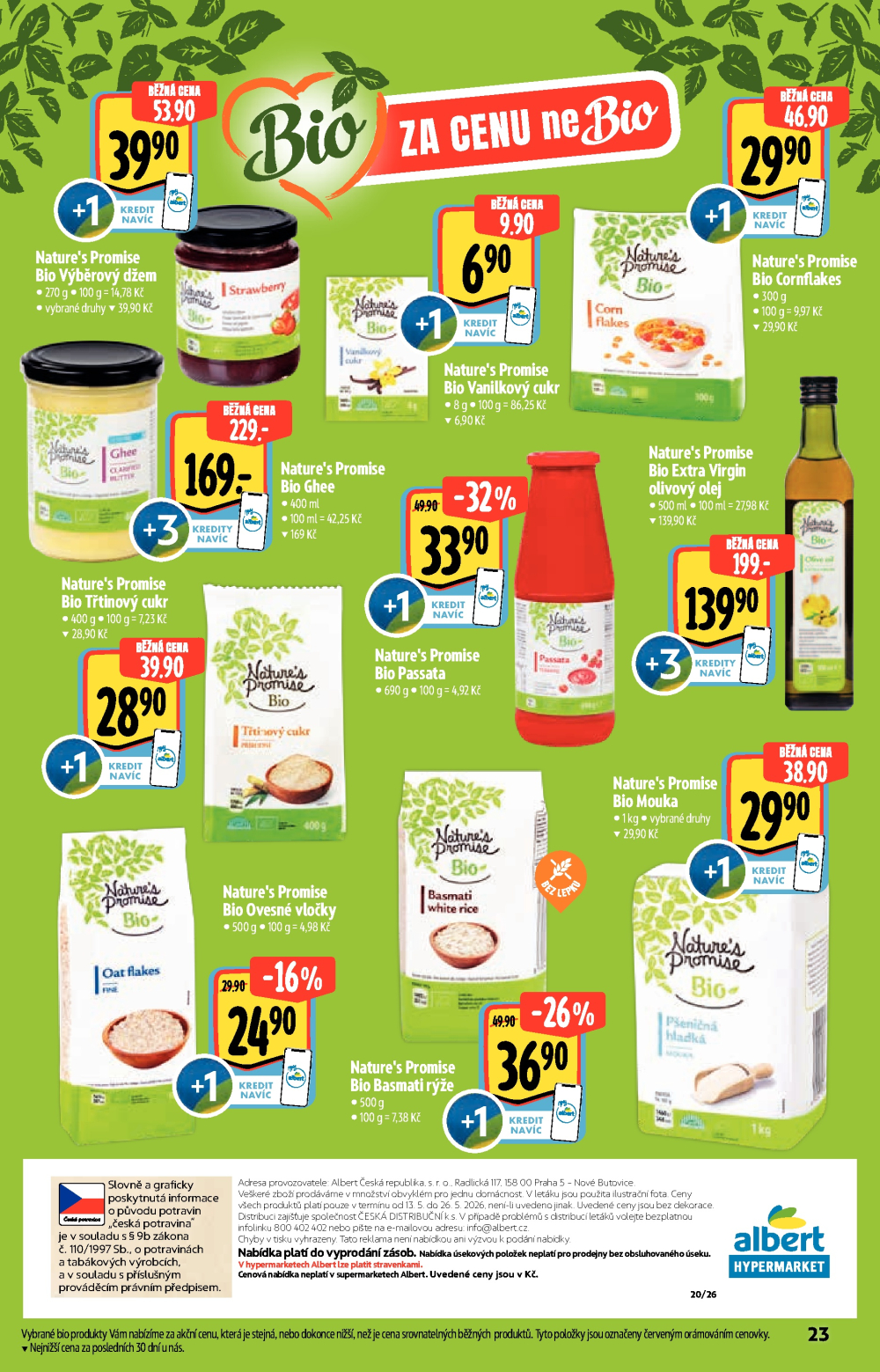 Leták Albert Hypermarket - Akční katalog Bio - strana 23
