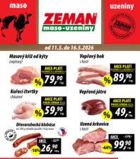 Akční leták ZEMAN maso - uzeniny 