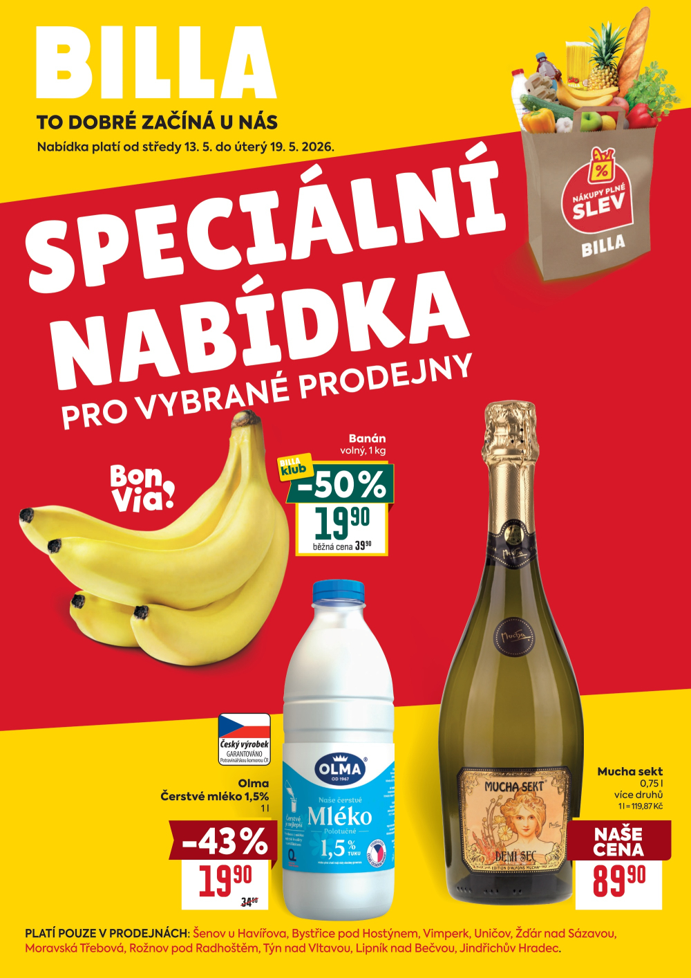 Leták BILLA leták - Speciální nabídka pro vybrané prodejny - strana 1