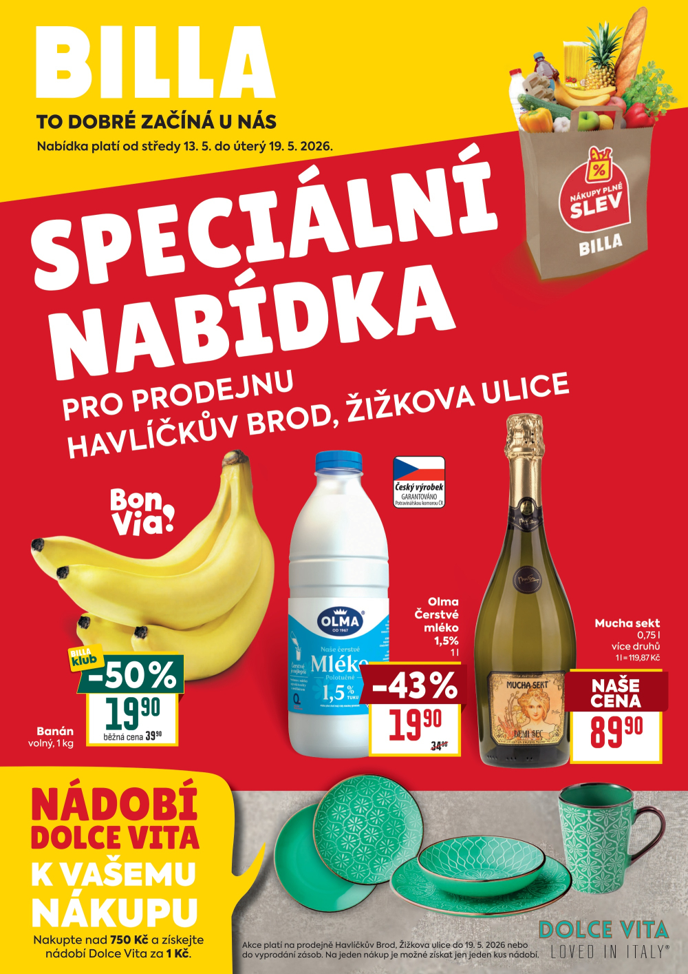 Leták BILLA leták - Speciální nabídka pro Havlíčkův Brod, Žižkova ulice - strana 1