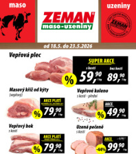 Akční leták ZEMAN maso - uzeniny 