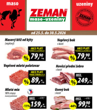 Akční leták ZEMAN maso - uzeniny 