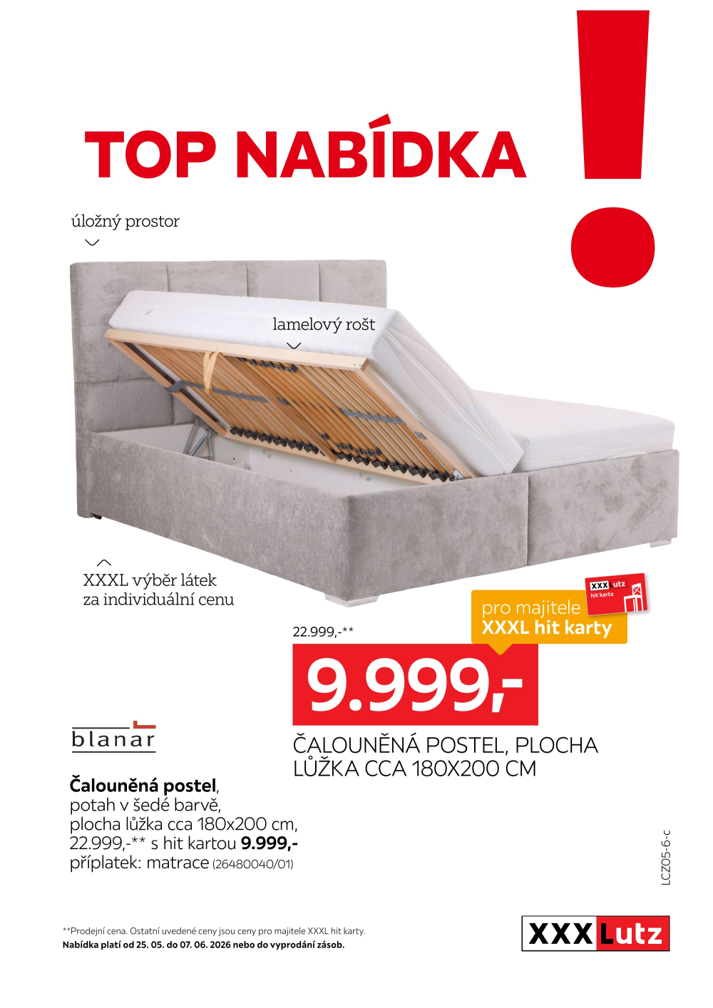 Leták XXXLutz leták - TOP nabídka Čalouněná postel - strana 1
