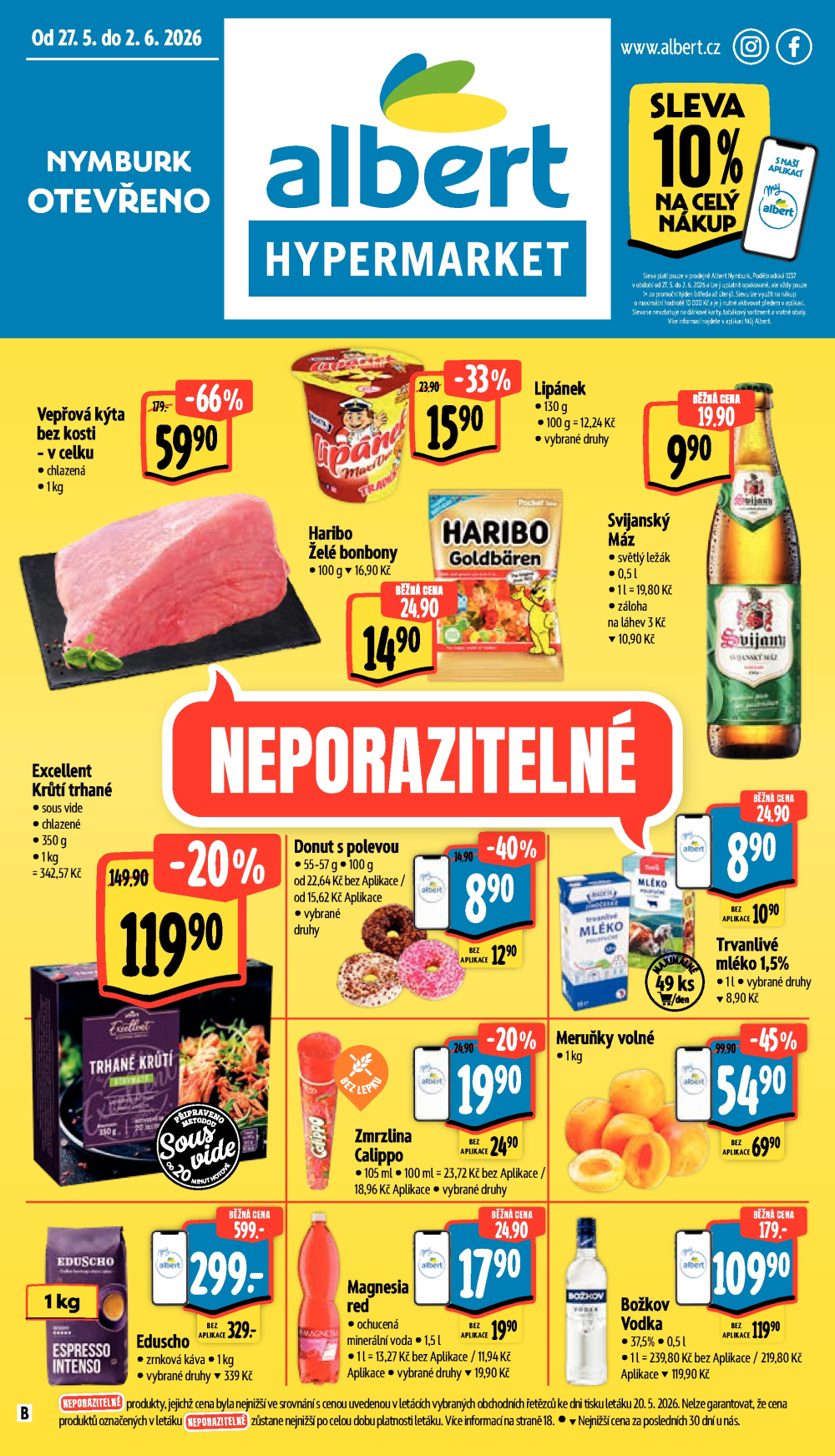 Leták Albert Hypermarket leták - Nymburk - strana 1