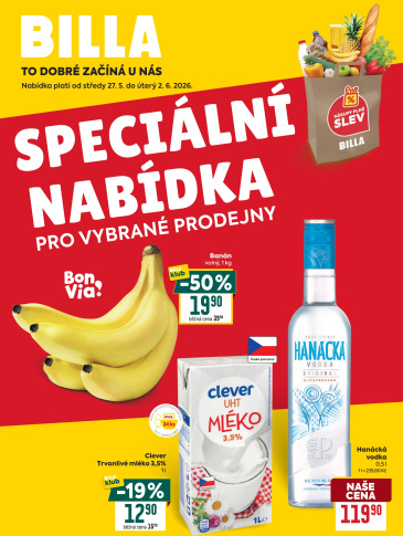 BILLA leták - Speciální nabídka pro vybrané prodejny