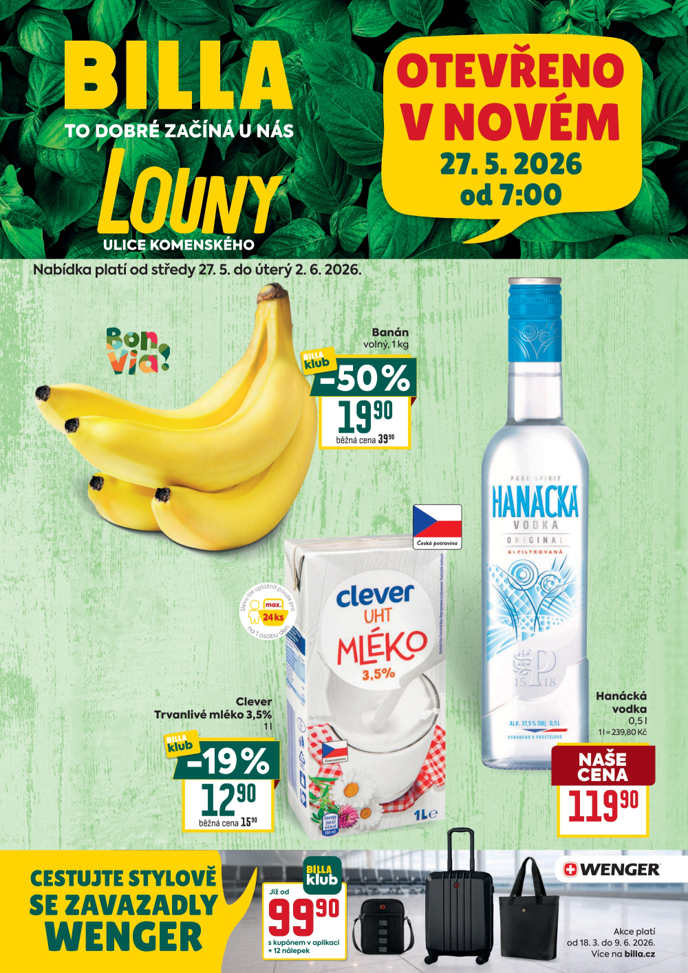 Leták BILLA leták - Louny, Komenského - strana 1
