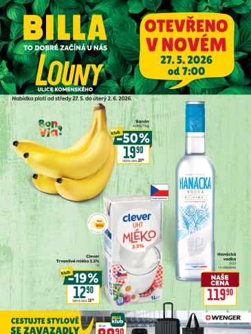 BILLA leták - Louny, Komenského