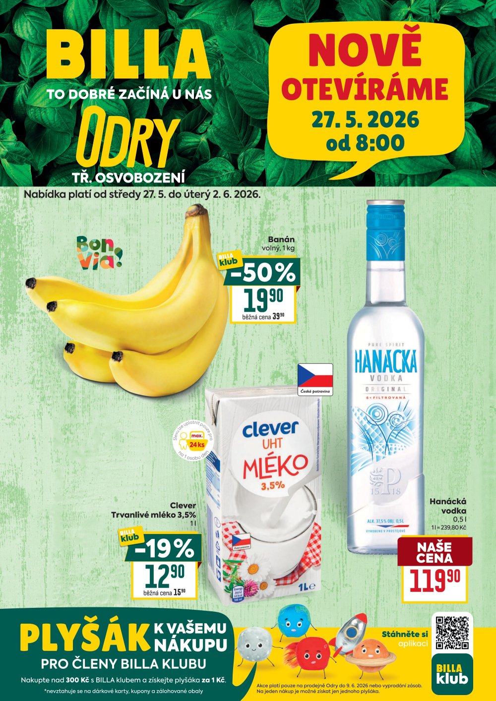 Leták BILLA leták - Odry, tř. Osvobození - strana 1