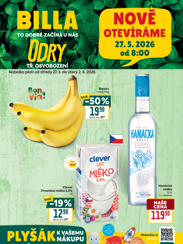 BILLA leták - Odry, tř. Osvobození