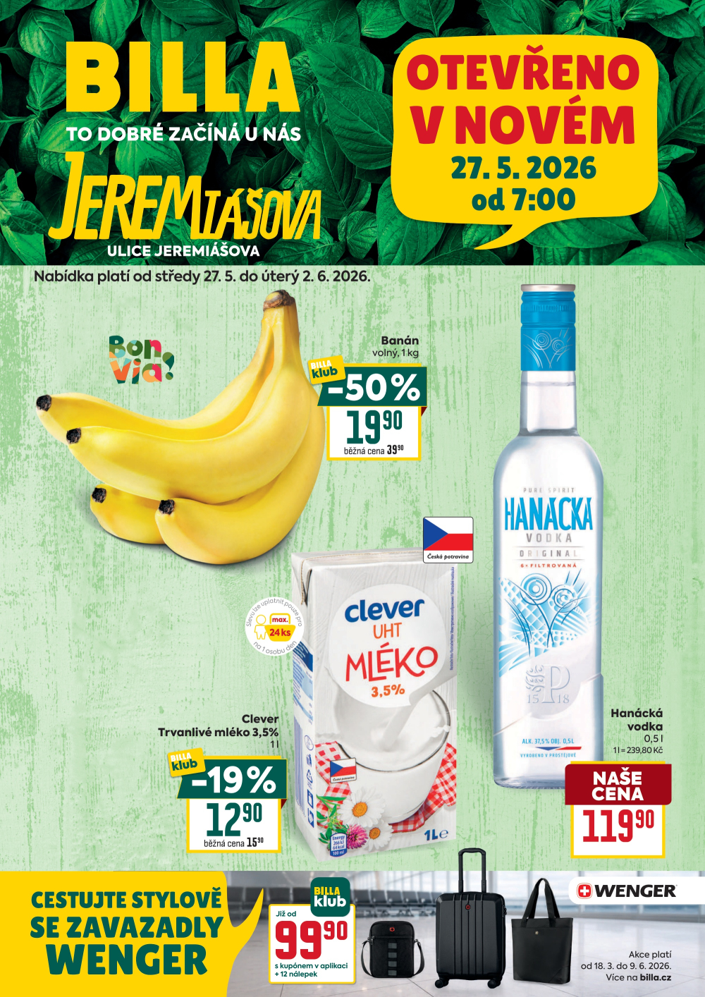 Leták BILLA leták - Olomouc, Jeremiášova - strana 1