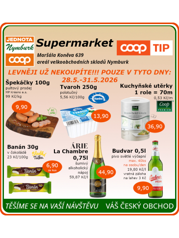 COOP Jednota Nymburk Supermarket leták