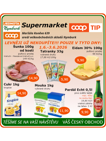 COOP Jednota Nymburk Supermarket leták