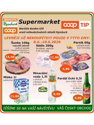 COOP Jednota Nymburk Supermarket leták