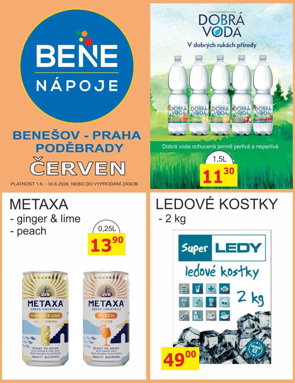 Leták BENE NÁPOJE leták - strana 1