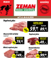 Akční leták ZEMAN maso - uzeniny 