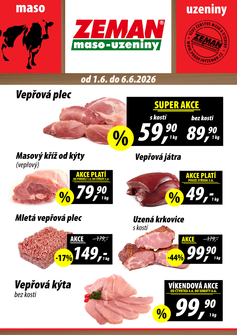 Leták ZEMAN maso - uzeniny leták - strana 1