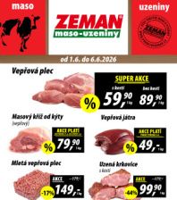 Akční leták ZEMAN maso - uzeniny 