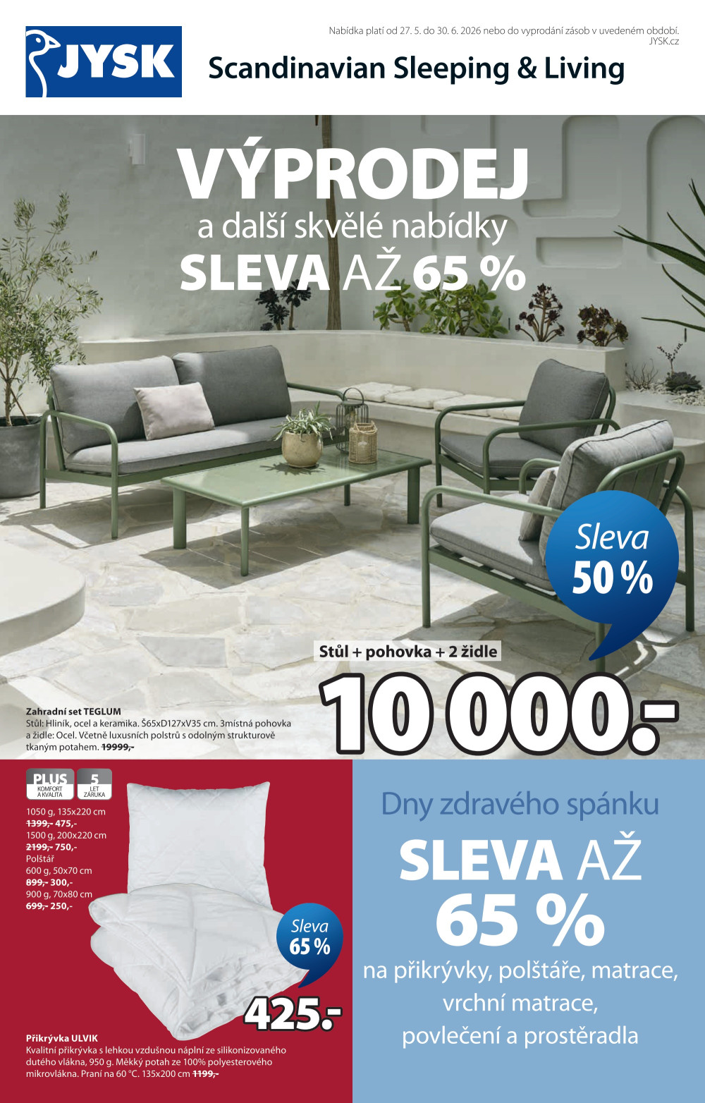 Leták Jysk leták - Výprodej a další skvělé nabídky - strana 1