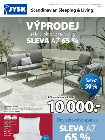 Jysk leták - Výprodej a další skvělé nabídky
