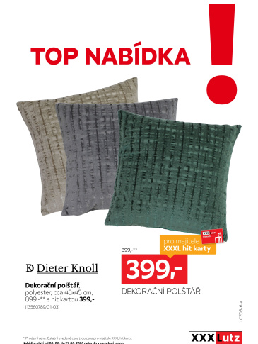 XXXLutz leták - TOP nabídka Dieter Knoll dekorační polštář