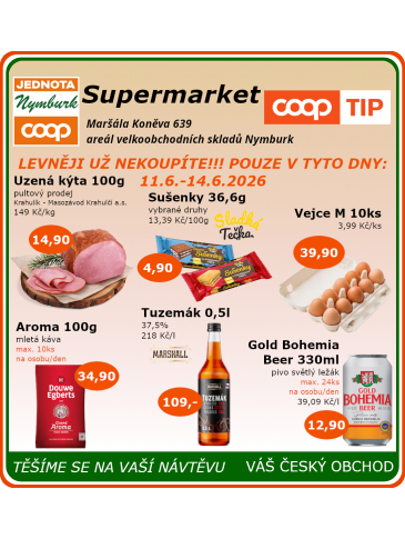 COOP Jednota Nymburk Supermarket leták
