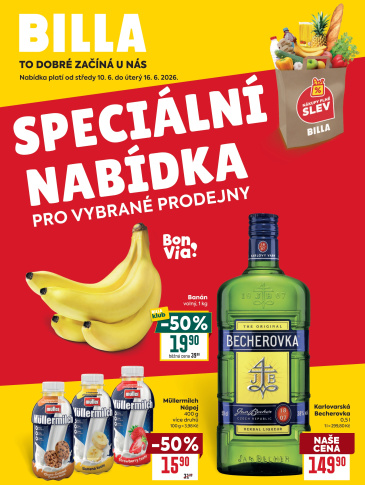 BILLA leták - Speciální nabídka pro vybrané prodejny