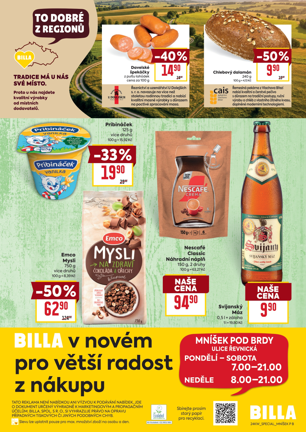 Leták BILLA leták - Mníšek pod Brdy - strana 2