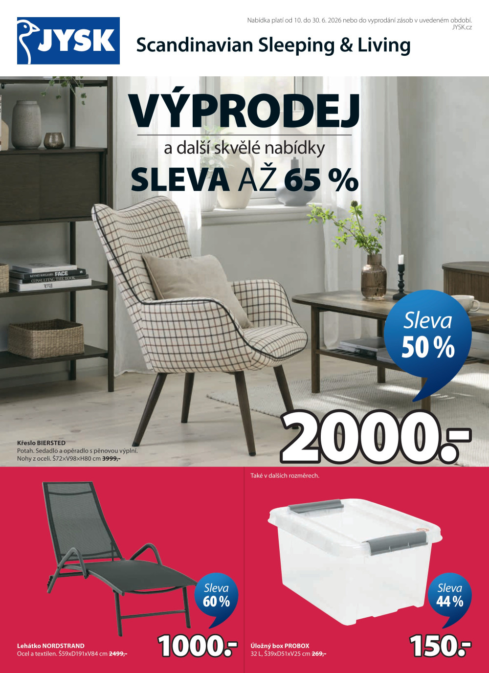 Leták Jysk leták - Výprodej až 65 % - strana 1