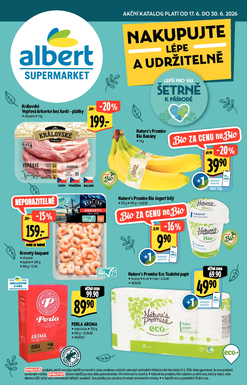 Leták Albert Supermarket - Nakupujte lépe a udržitelně - strana 1